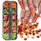 12 Grids Fall Maple Leaf Nail Art Glitter Sequins 3D Holographic(Gold, Red, Orange, Green, Yellow) 5.04 x 2.05 x 0.47 inches